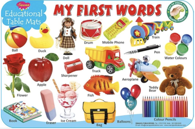 Educational Table Mats My First Words